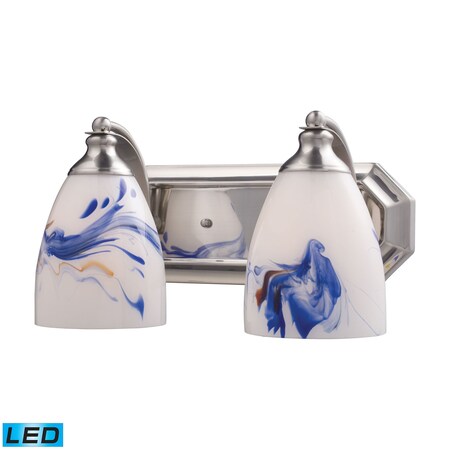 Elk Lighting Vanity 2-Lght Wall Lmp SatNckl w/MntaGlass - Incl LED Bulbs 570-2N-MT-LED